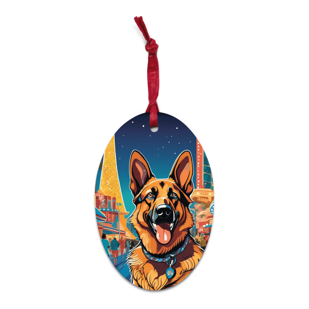 PugMug Custom German Shepherd Dog Wooden Ornament