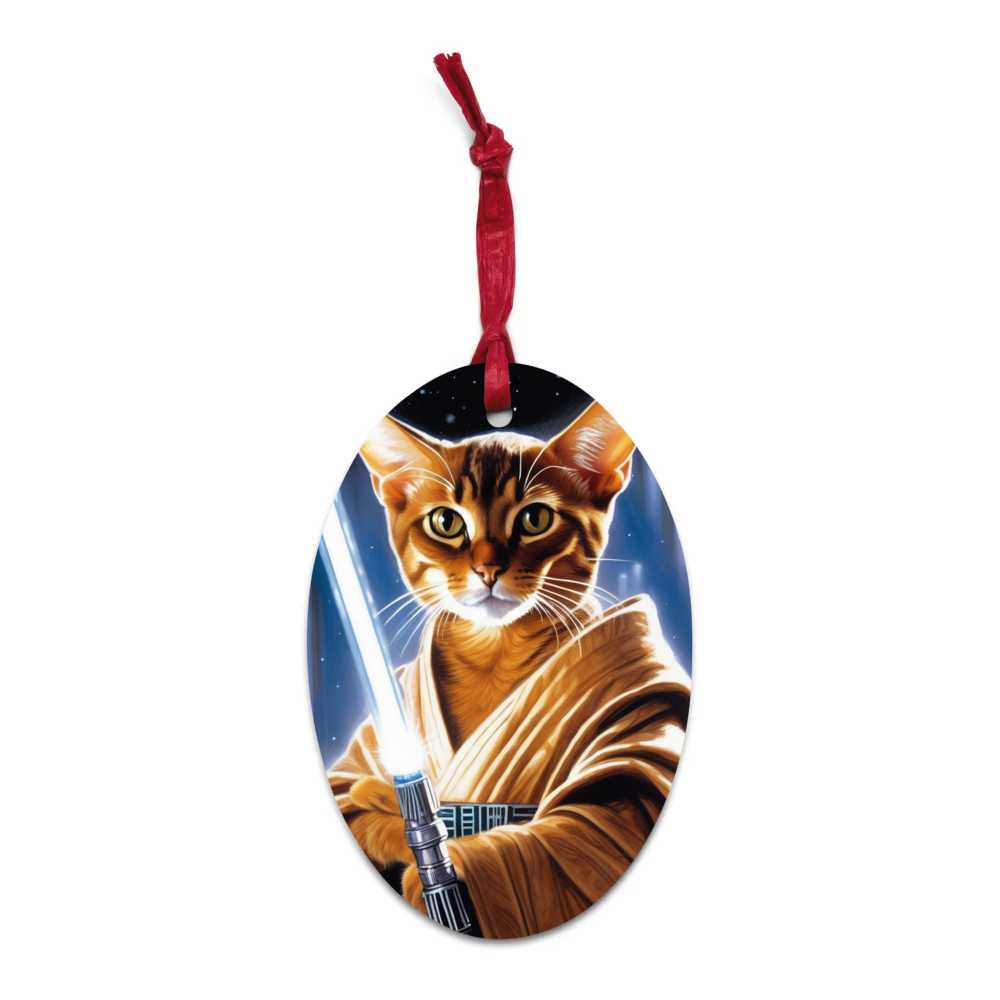 PugMug Custom Tabby Abyssinian Cat Wooden Ornament