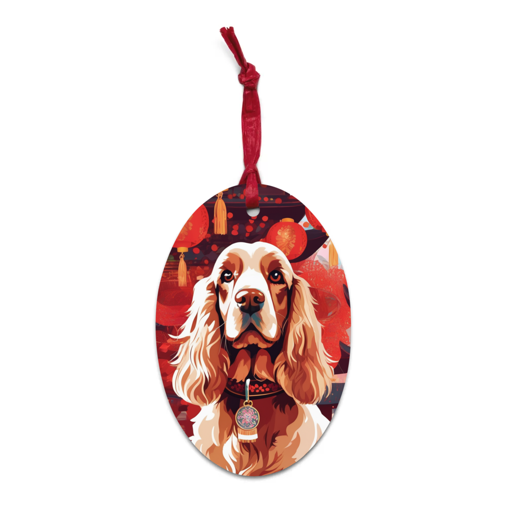 PugMug Custom Cocker Spaniel Wooden Ornament