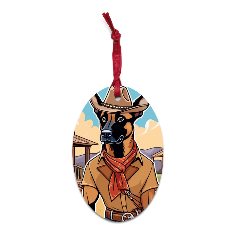 PugMug Custom Belgian Malinois Wooden Ornament