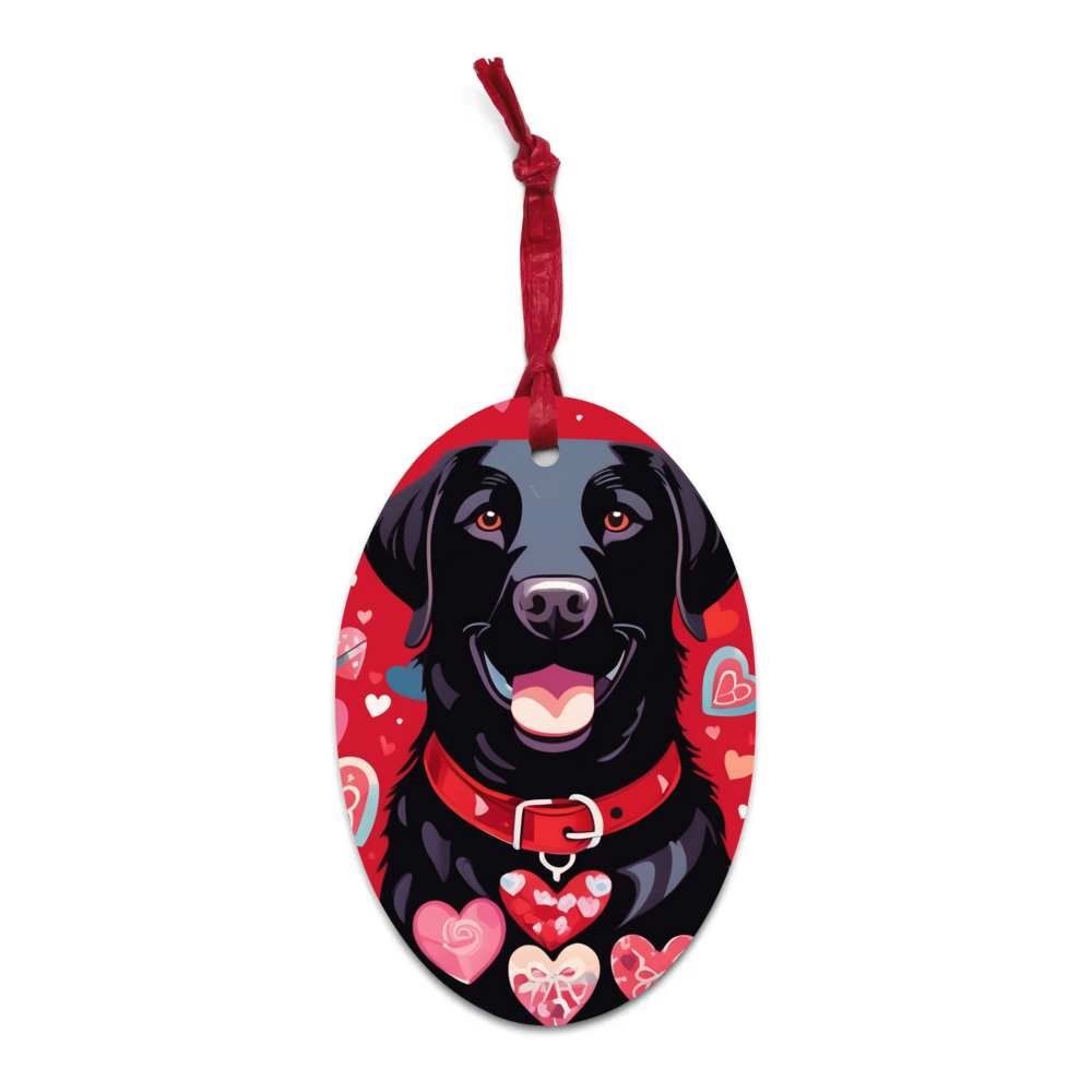 PugMug Custom Black Labrador Retriever Wooden Ornament