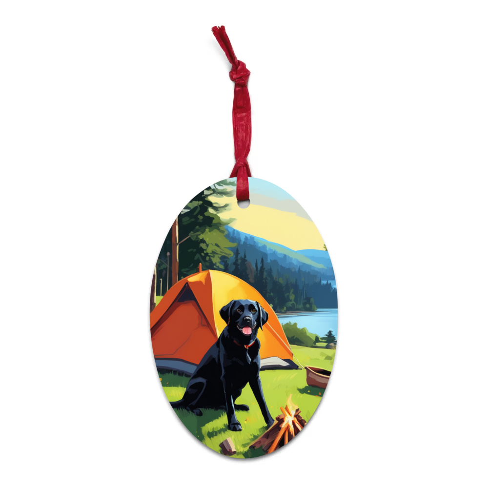 PugMug Custom Black Labrador Retriever Wooden Ornament