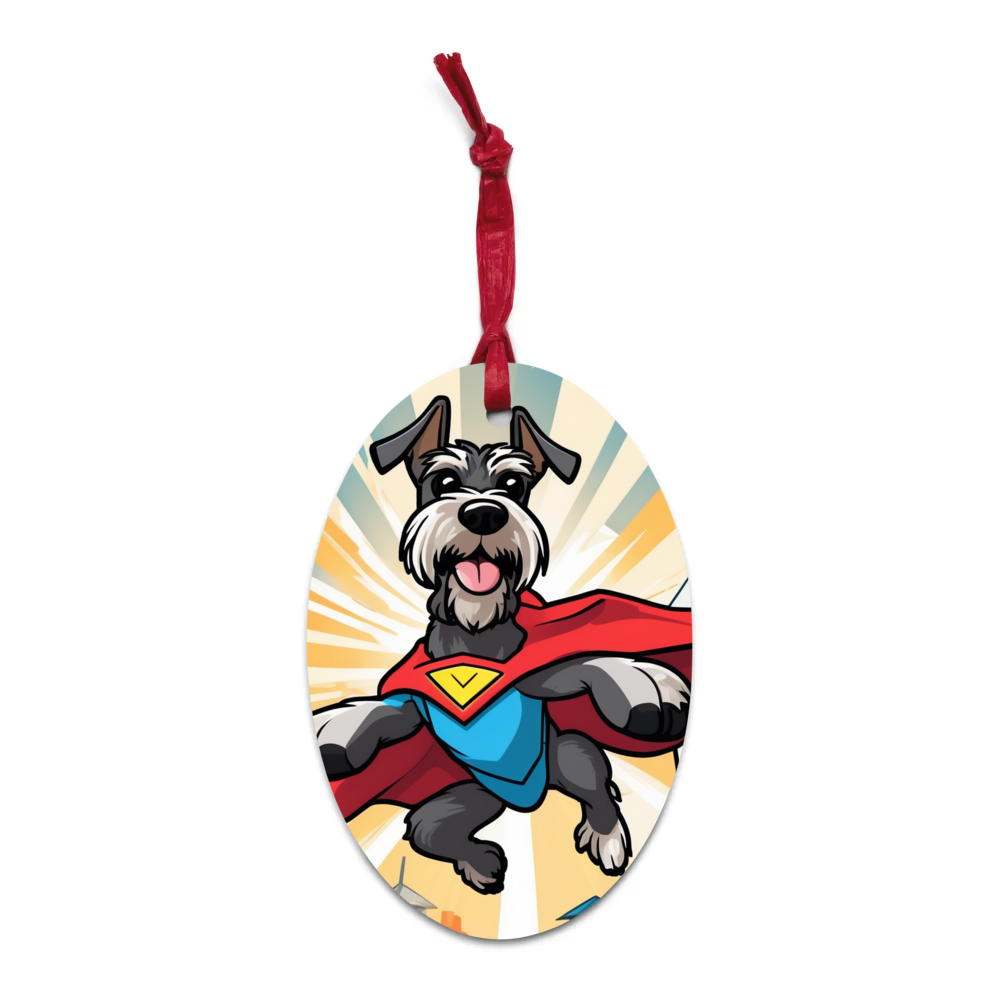 PugMug Custom Miniature Schnauzer Wooden Ornament