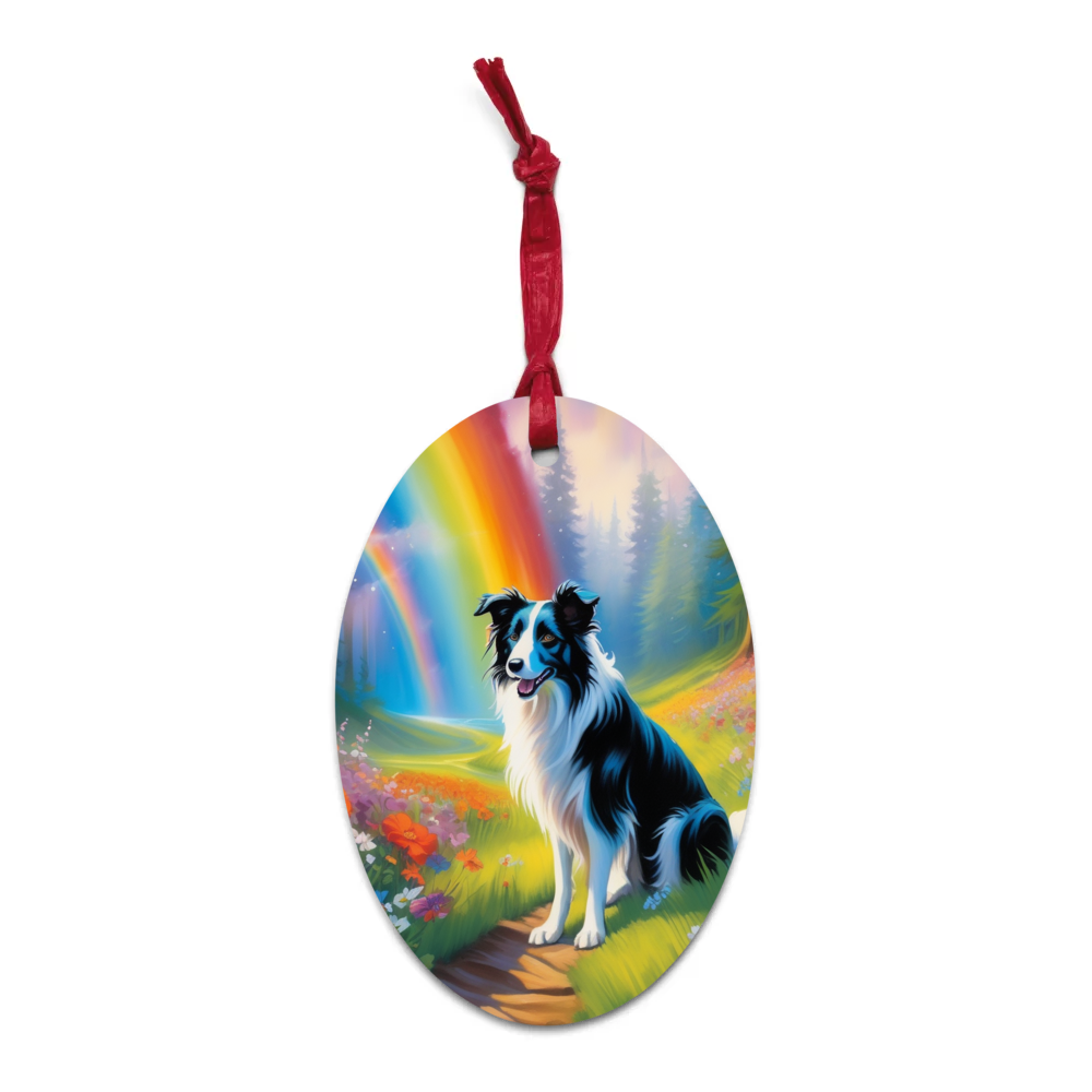 PugMug Custom Border Collie Wooden Ornament