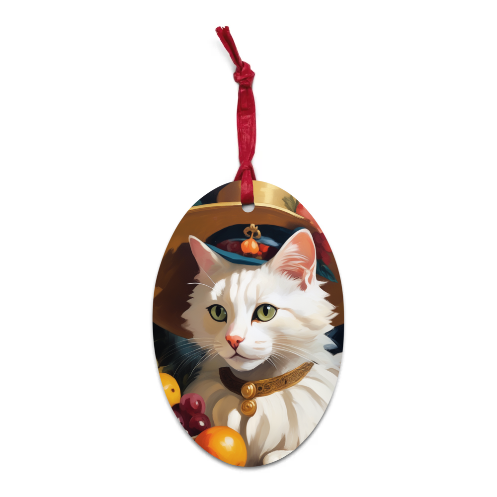 PugMug Custom White Exotic Cat Wooden Ornament
