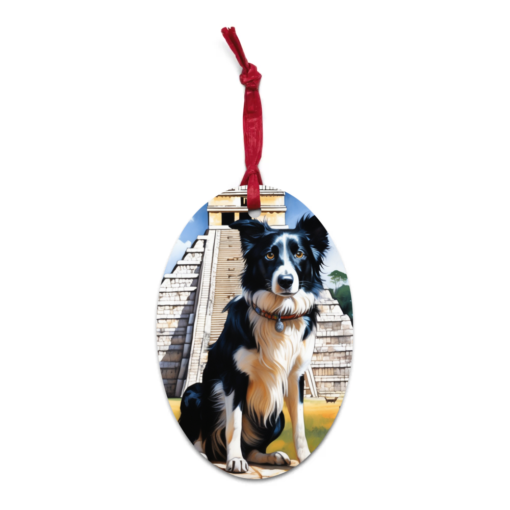 PugMug Custom Border Collie Wooden Ornament