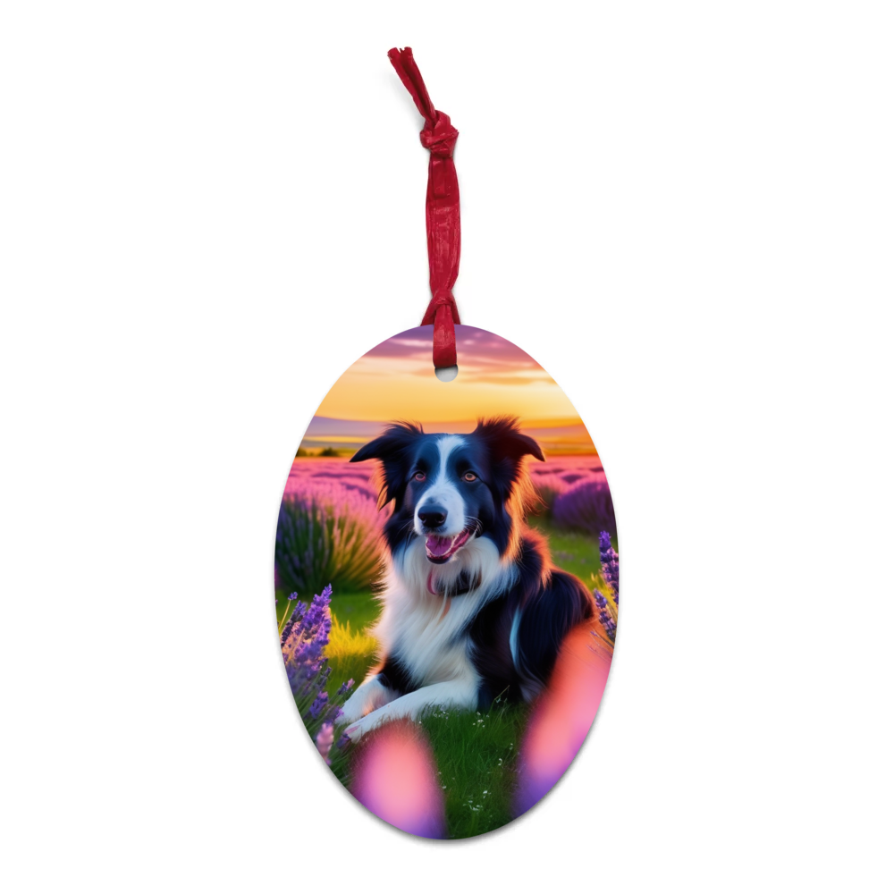PugMug Custom Border Collie Wooden Ornament