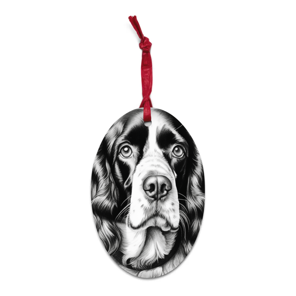 PugMug Custom English Springer Spaniel Wooden Ornament