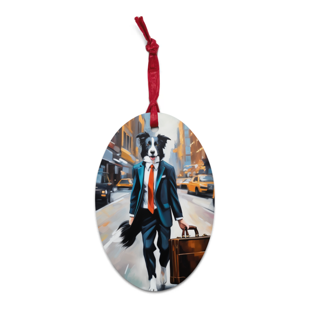 PugMug Custom Border Collie Wooden Ornament