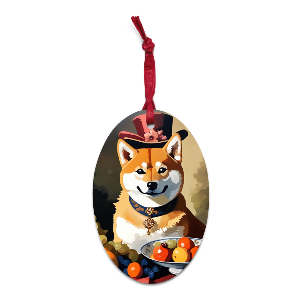 PugMug Custom Shiba Inu Wooden Ornament