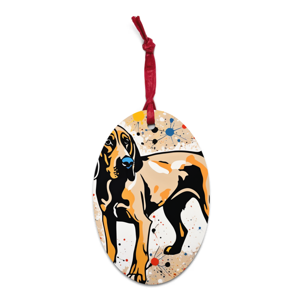 PugMug Custom Bloodhound Wooden Ornament