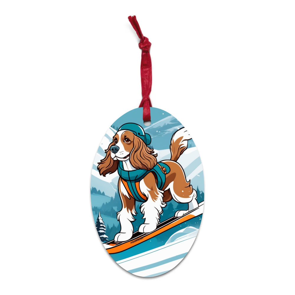 PugMug Custom English Cocker Spaniel Wooden Ornament