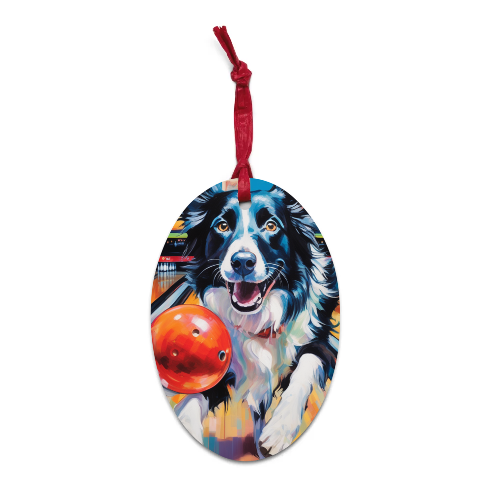 PugMug Custom Border Collie Wooden Ornament