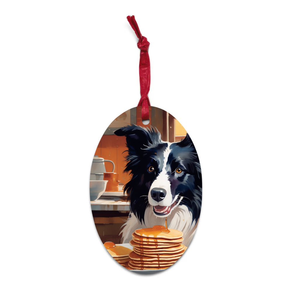 PugMug Custom Border Collie Wooden Ornament