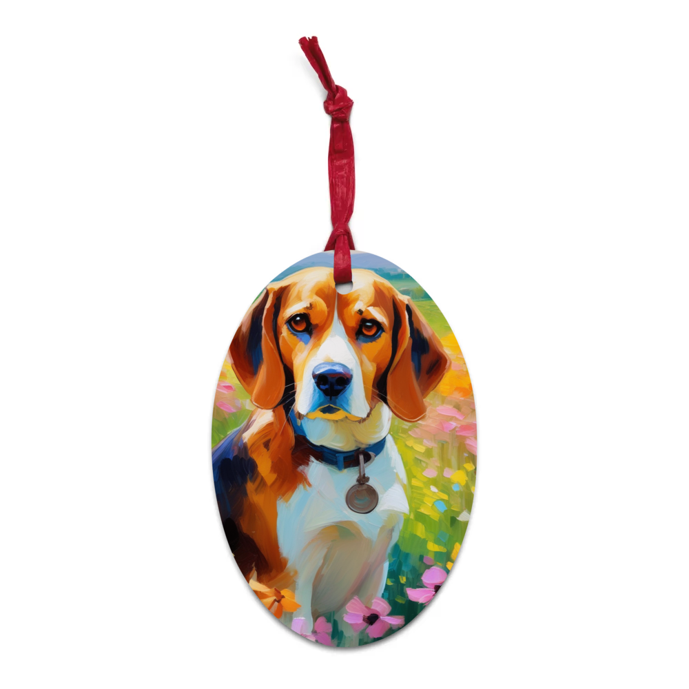 PugMug Custom Beagle Wooden Ornament