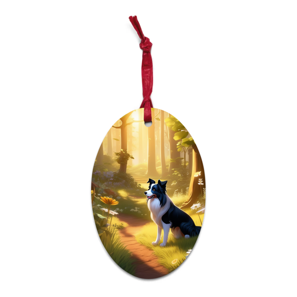PugMug Custom Border Collie Wooden Ornament