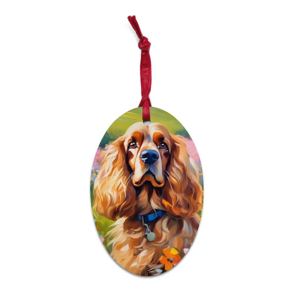 PugMug Custom Cocker Spaniel Wooden Ornament
