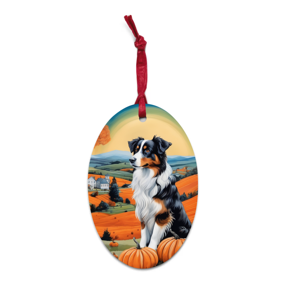 PugMug Custom Miniature American Shepherd Wooden Ornament