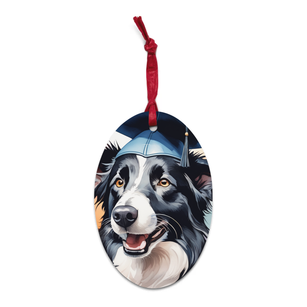 PugMug Custom Border Collie Wooden Ornament