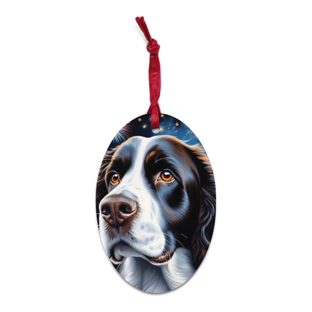 PugMug Custom English Springer Spaniel Wooden Ornament
