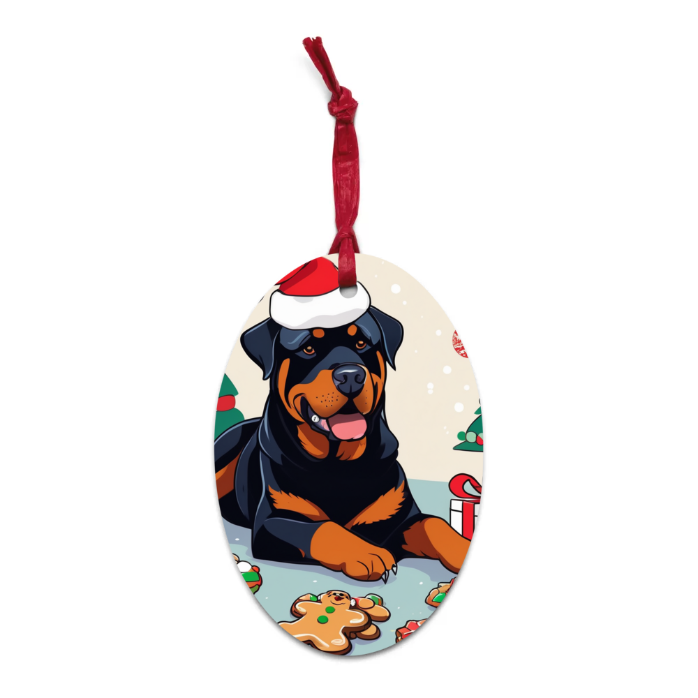PugMug Custom Rottweiler Wooden Ornament