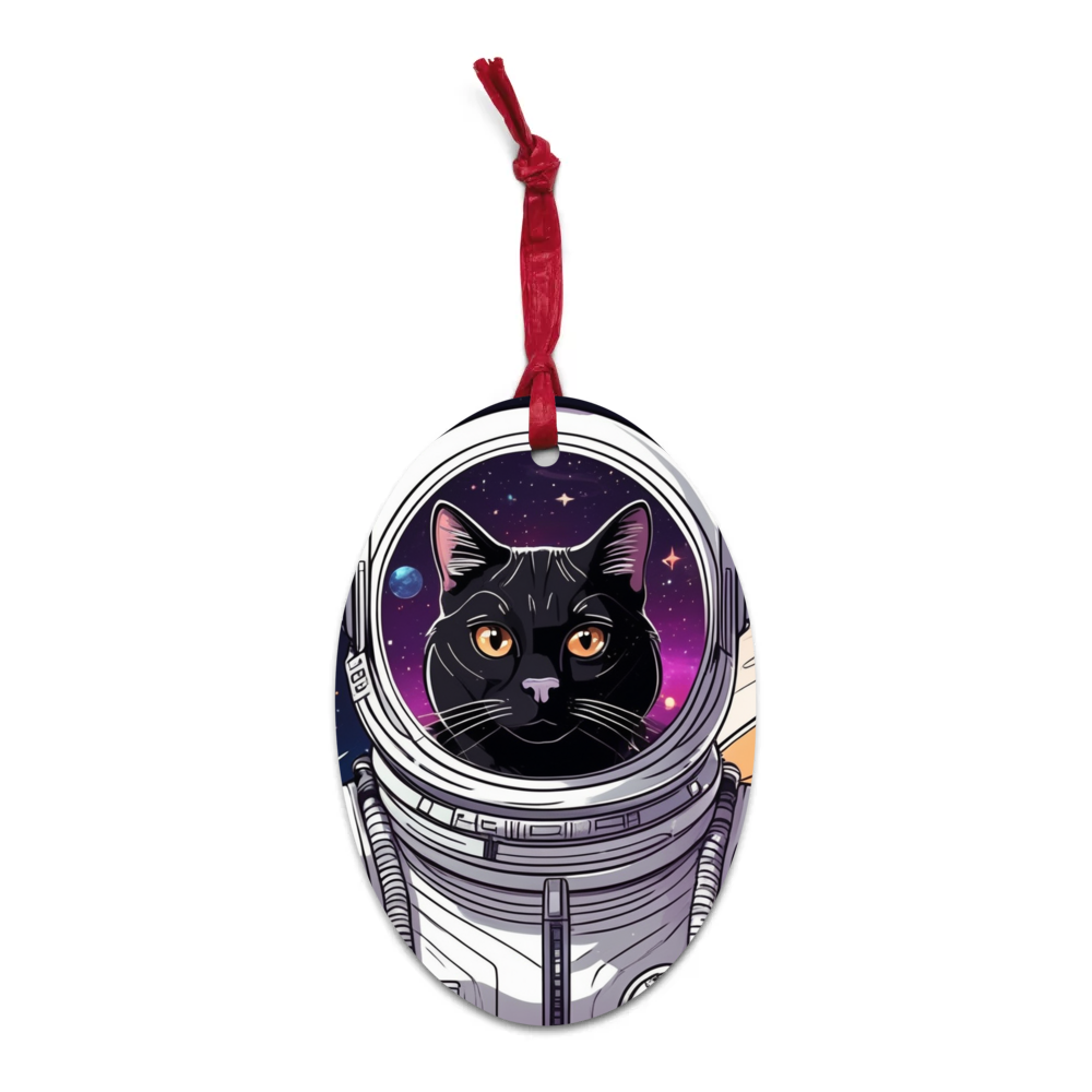 PugMug Custom Black Exotic Cat Wooden Ornament