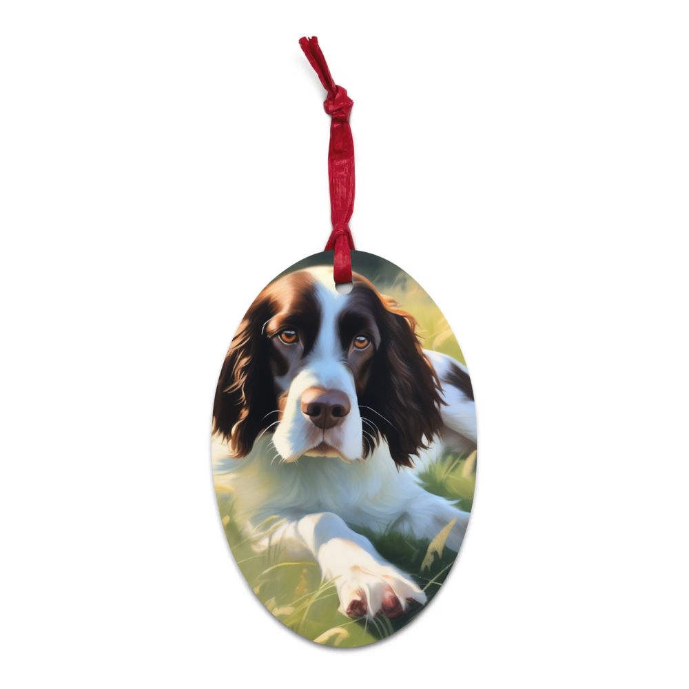 PugMug Custom English Springer Spaniel Wooden Ornament