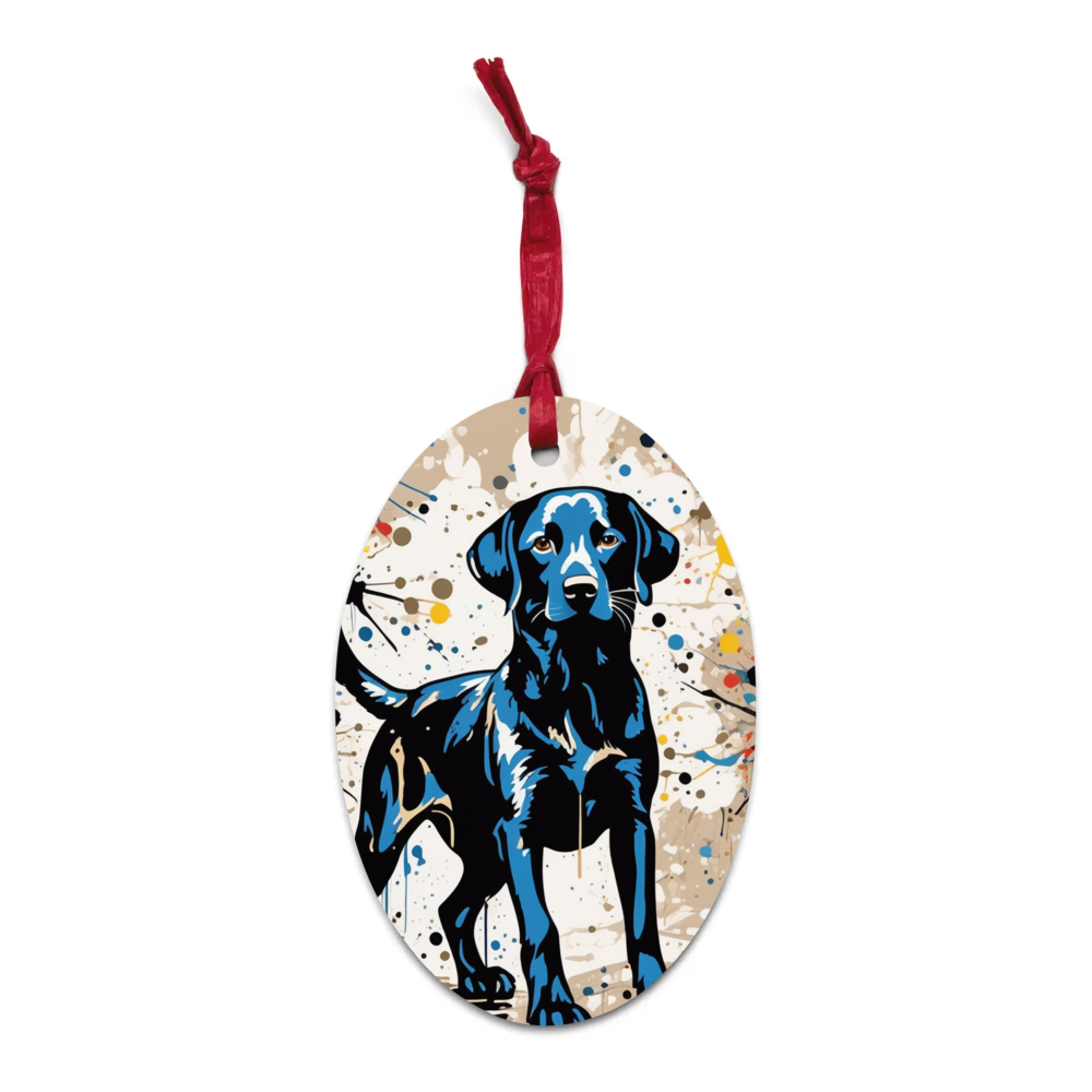 PugMug Custom Black Labrador Retriever Wooden Ornament