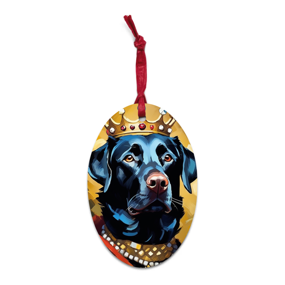 PugMug Custom Black Labrador Retriever Wooden Ornament