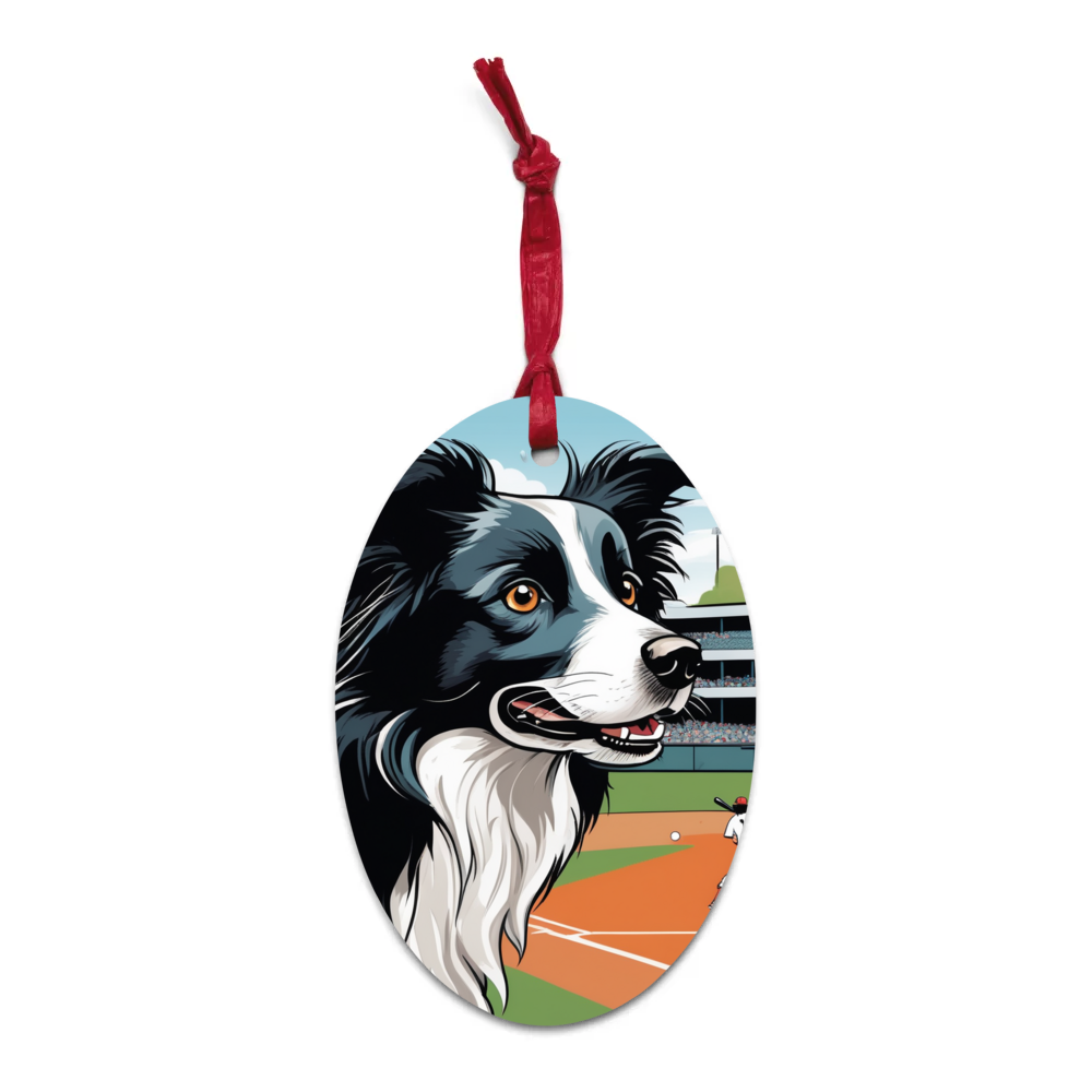 PugMug Custom Border Collie Wooden Ornament