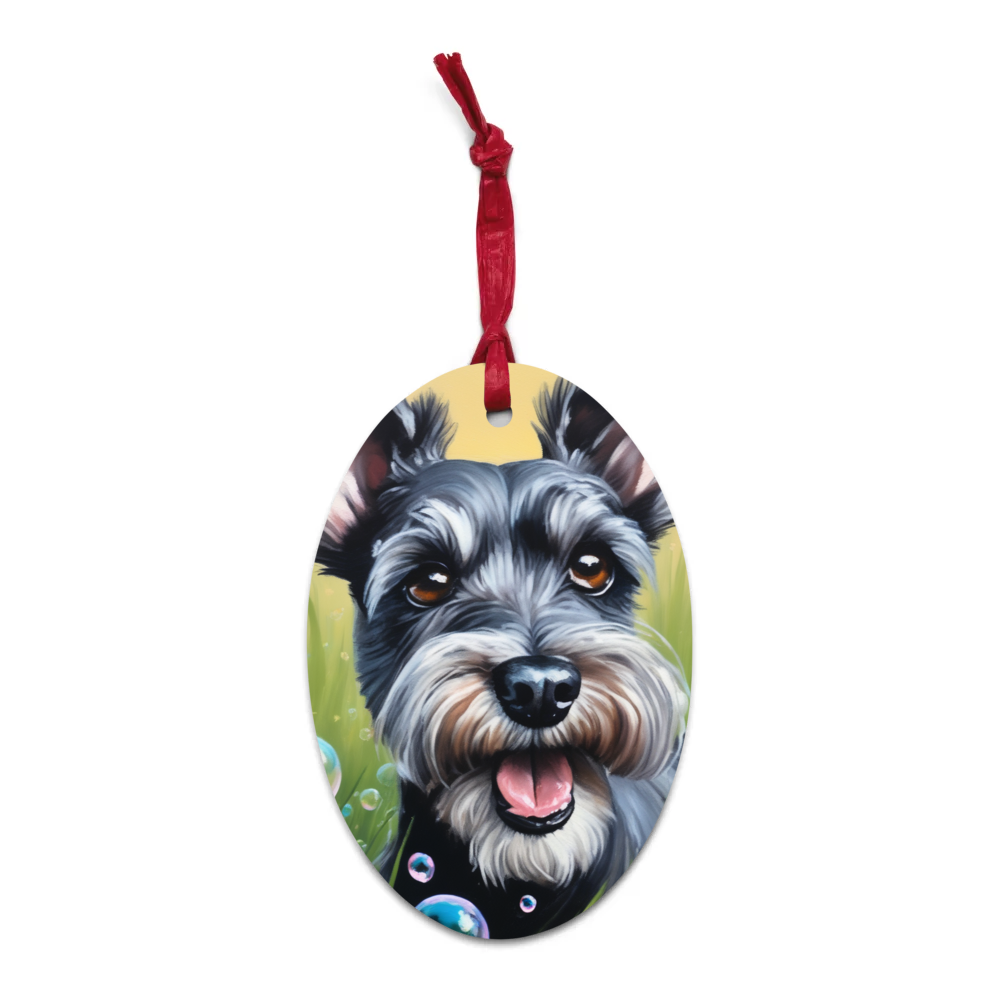 PugMug Custom Miniature Schnauzer Wooden Ornament
