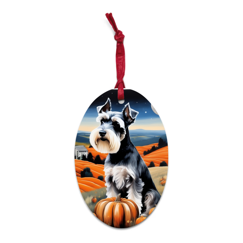 PugMug Custom Miniature Schnauzer Wooden Ornament