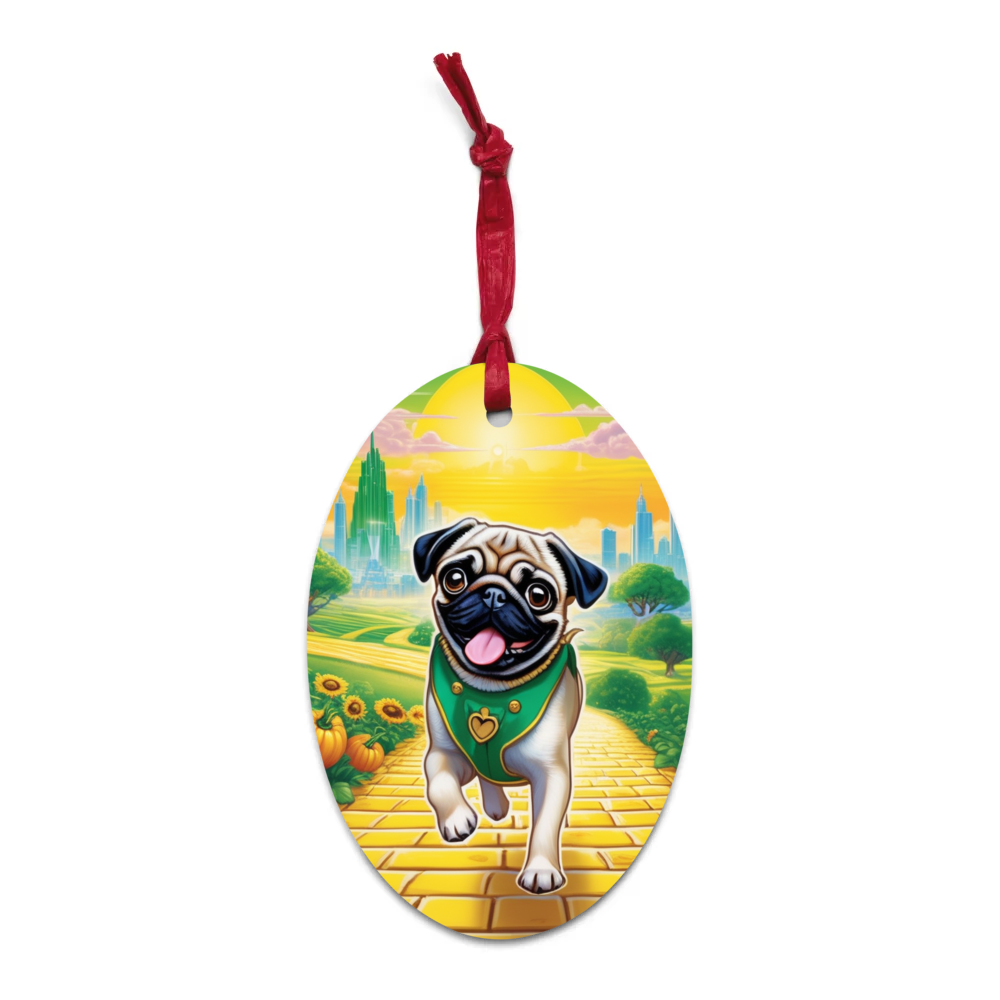 PugMug Custom Pug Wooden Ornament