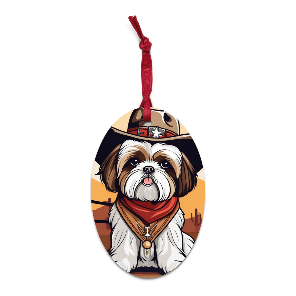 PugMug Custom Shih Tzu Wooden Ornament