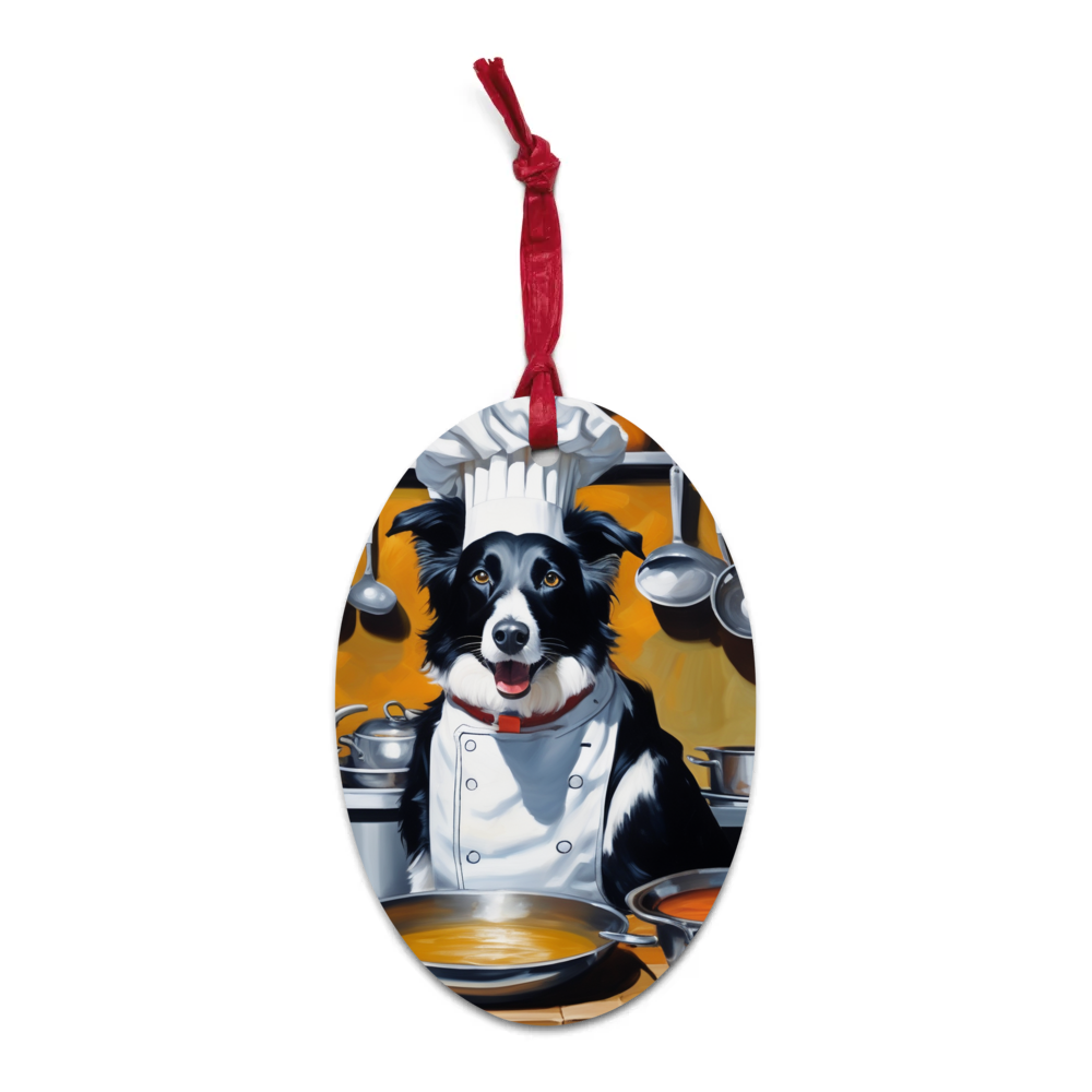 PugMug Custom Border Collie Wooden Ornament