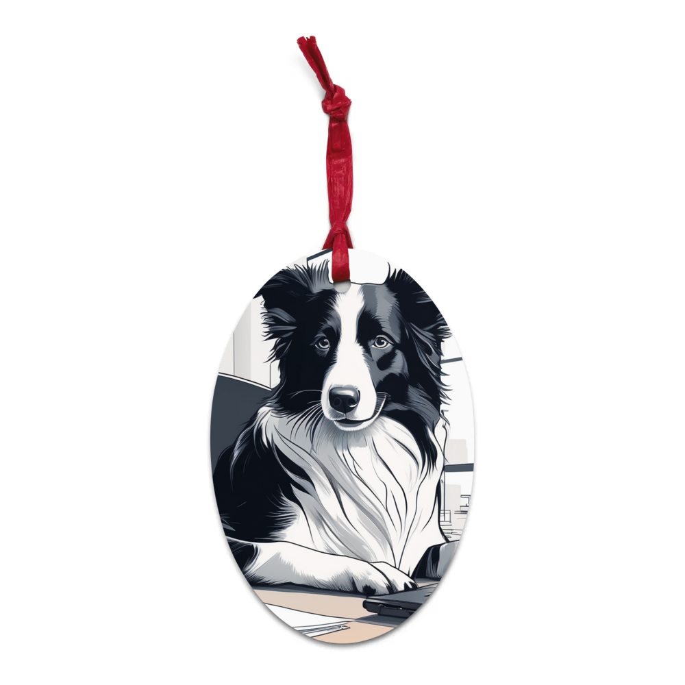 PugMug Custom Border Collie Wooden Ornament
