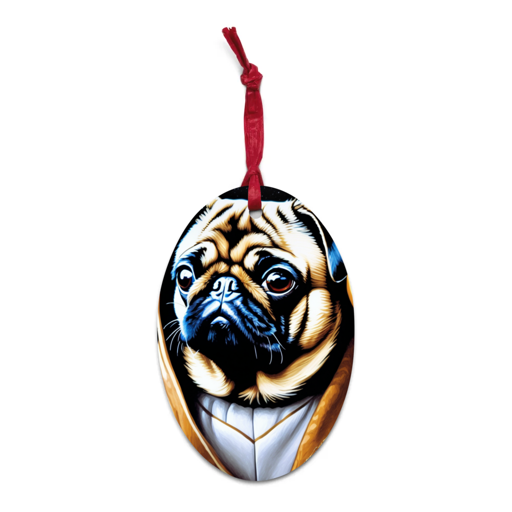 PugMug Custom Pug Wooden Ornament