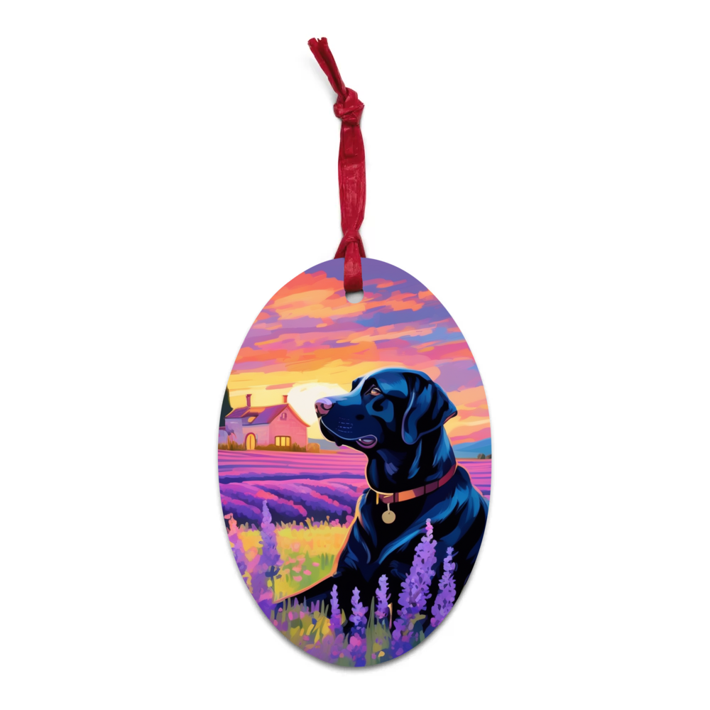 PugMug Custom Black Labrador Retriever Wooden Ornament