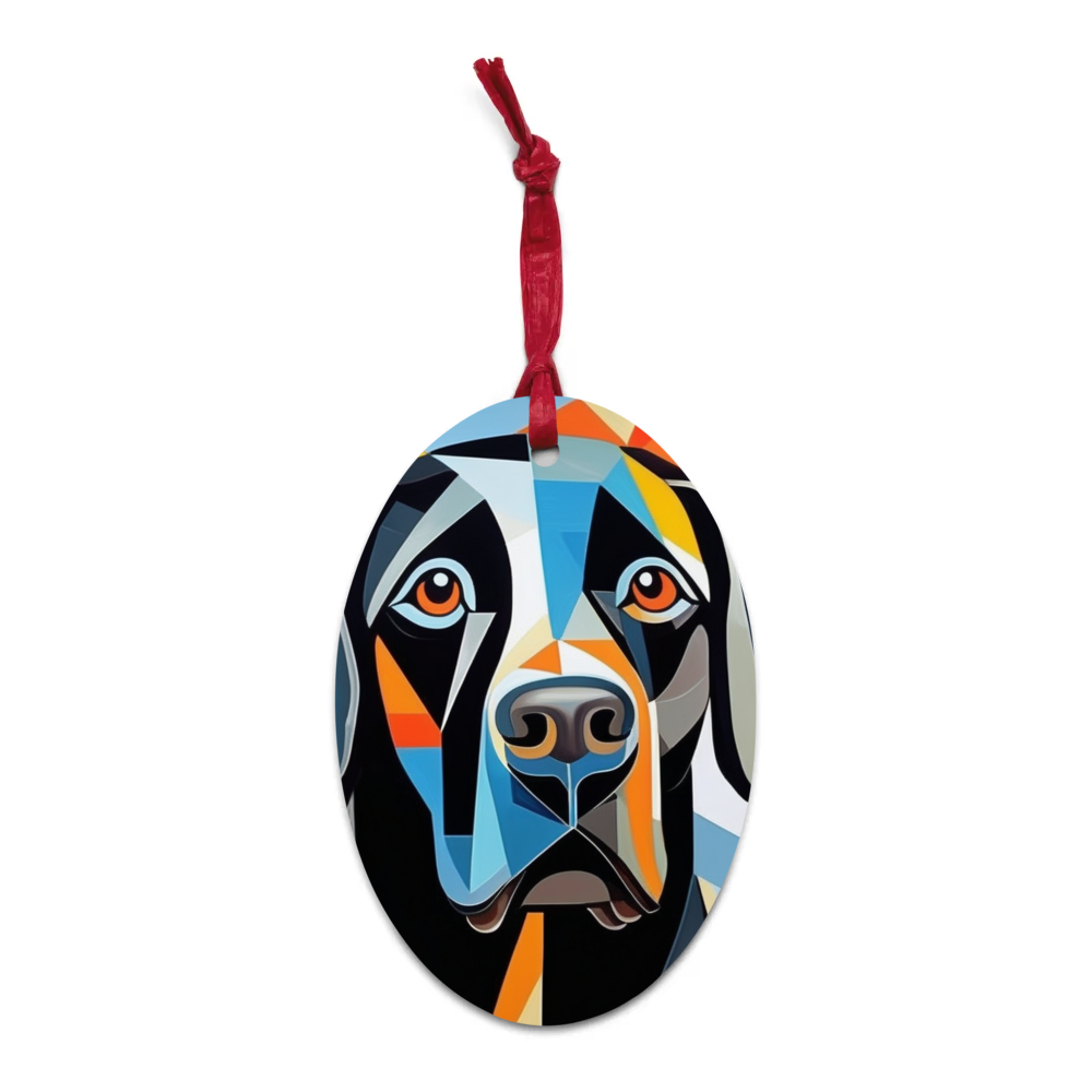 PugMug Custom Black Labrador Retriever Wooden Ornament