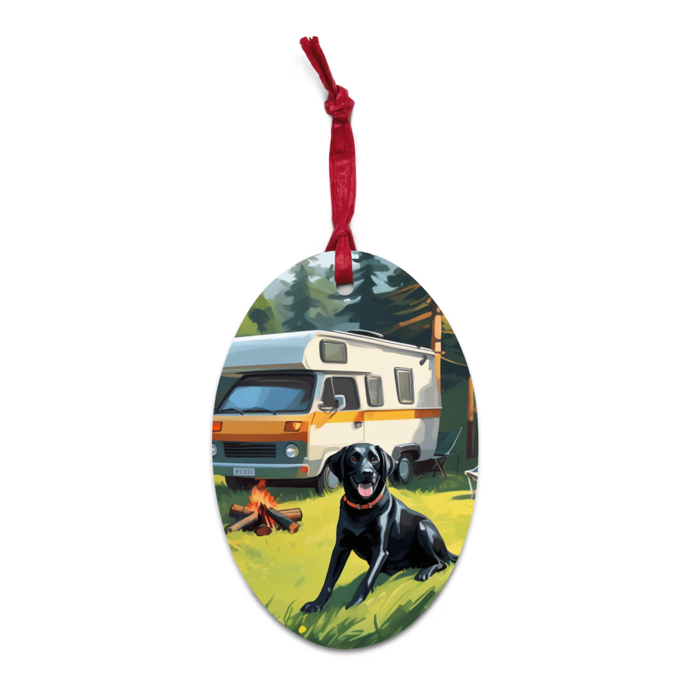 PugMug Custom Black Labrador Retriever Wooden Ornament