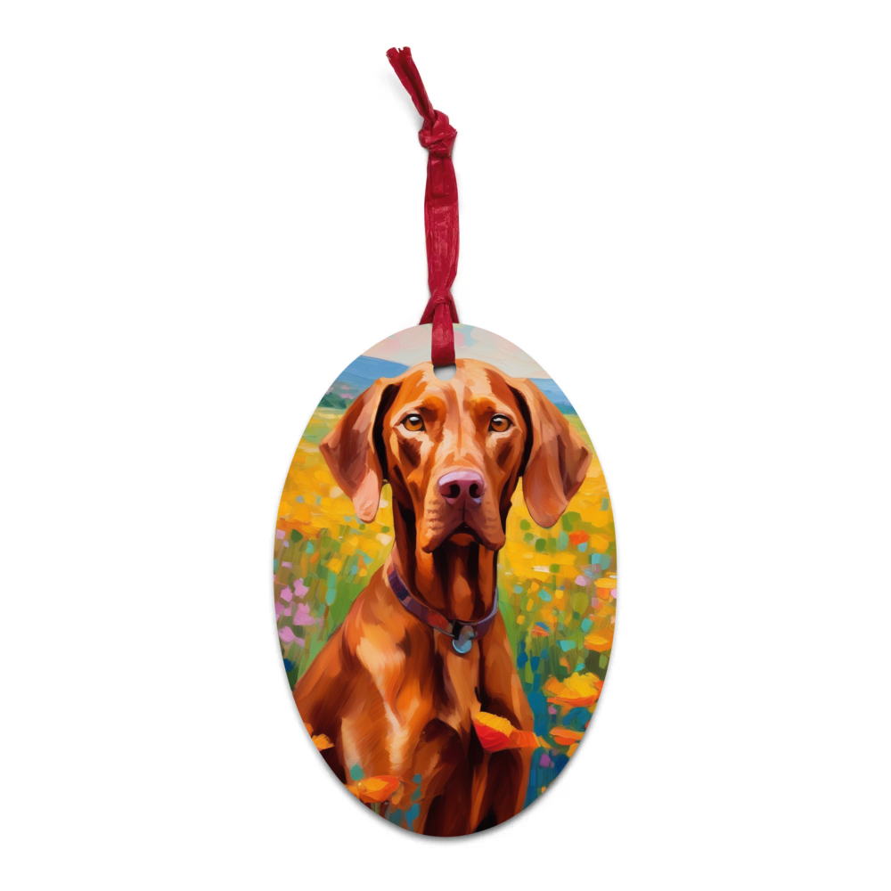 PugMug Custom Vizsla Wooden Ornament