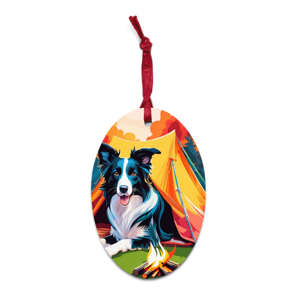 PugMug Custom Border Collie Wooden Ornament