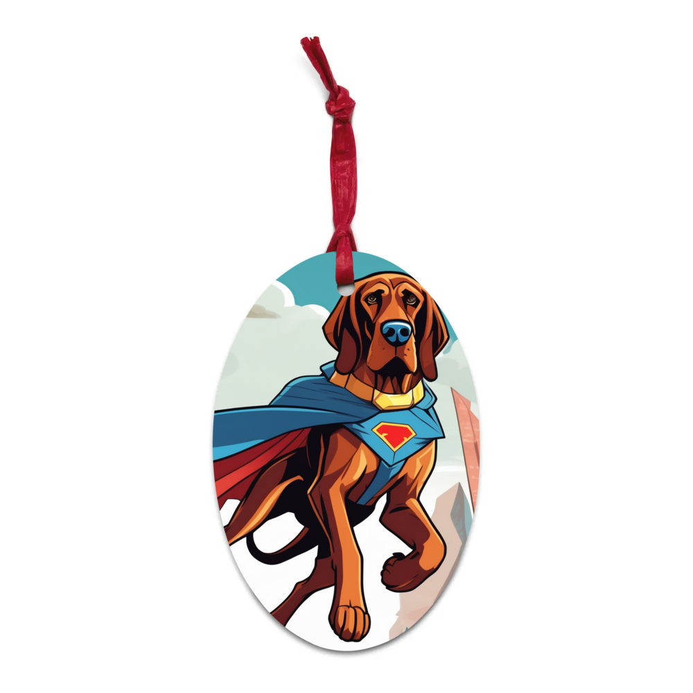 PugMug Custom Bloodhound Wooden Ornament