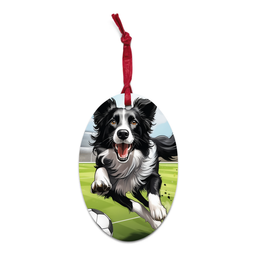 PugMug Custom Border Collie Wooden Ornament