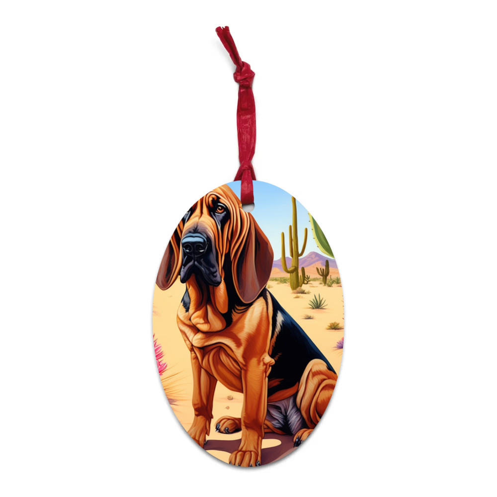 PugMug Custom Bloodhound Wooden Ornament