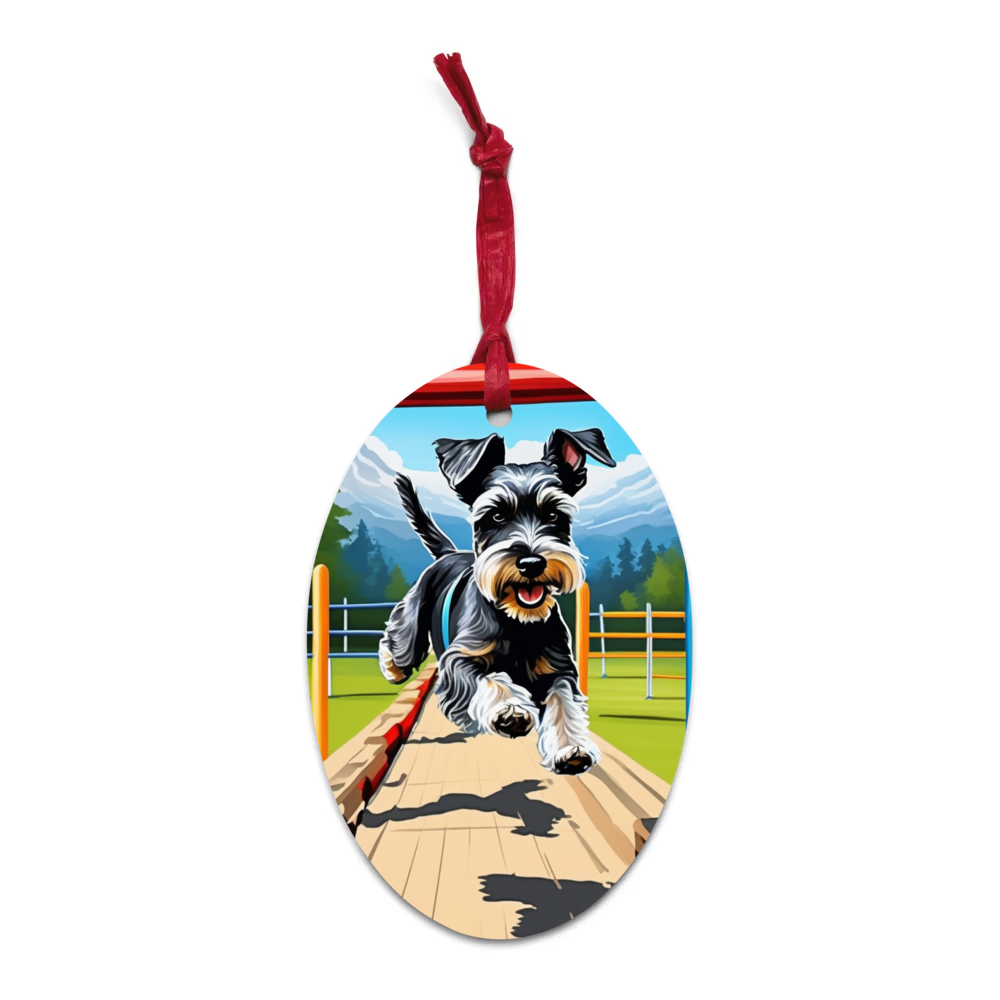 PugMug Custom Miniature Schnauzer Wooden Ornament