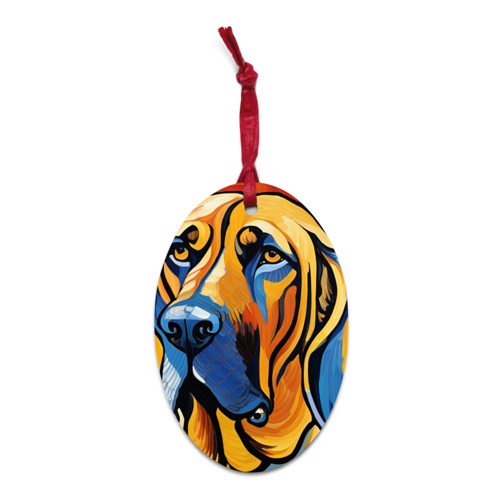 PugMug Custom Bloodhound Wooden Ornament
