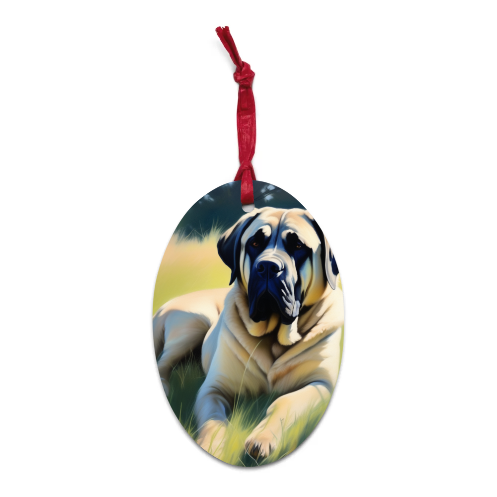 PugMug Custom Mastiff Wooden Ornament
