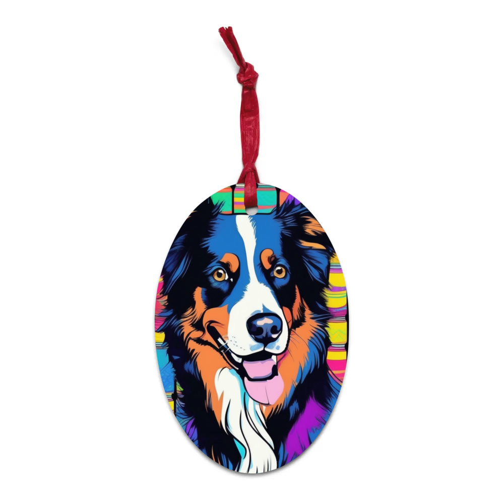 PugMug Custom Miniature American Shepherd Wooden Ornament