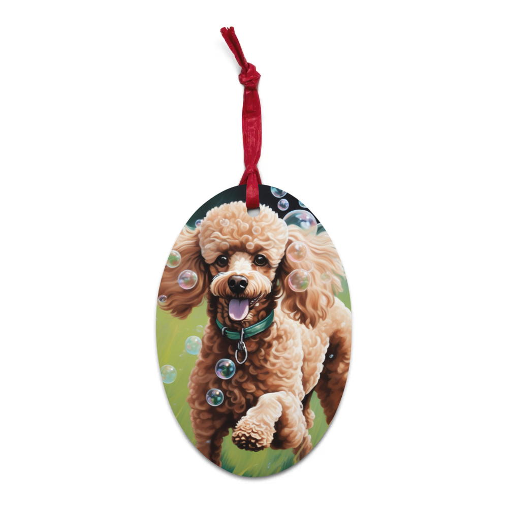 PugMug Custom Tan Poodle Wooden Ornament